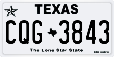 TX license plate CQG3843