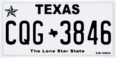 TX license plate CQG3846