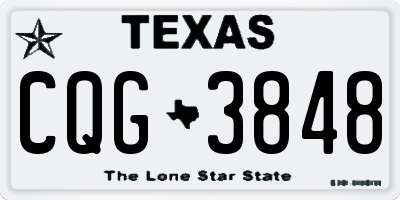 TX license plate CQG3848