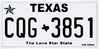 TX license plate CQG3851