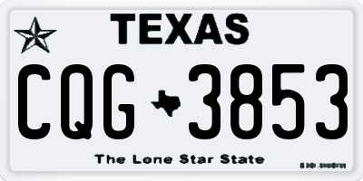 TX license plate CQG3853