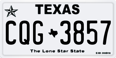 TX license plate CQG3857
