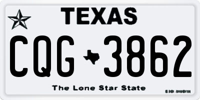 TX license plate CQG3862