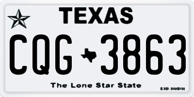 TX license plate CQG3863