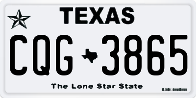 TX license plate CQG3865