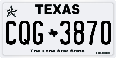 TX license plate CQG3870