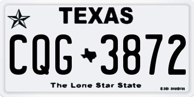 TX license plate CQG3872