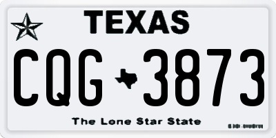 TX license plate CQG3873