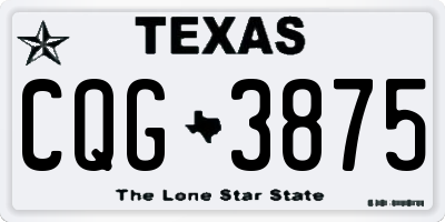 TX license plate CQG3875