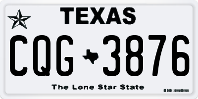 TX license plate CQG3876
