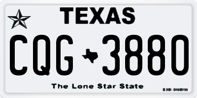 TX license plate CQG3880
