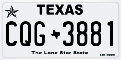 TX license plate CQG3881