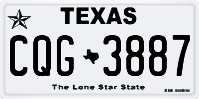 TX license plate CQG3887