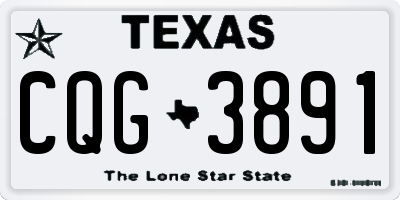 TX license plate CQG3891