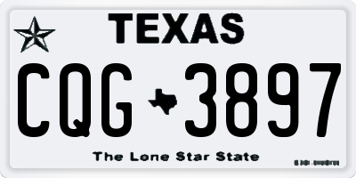 TX license plate CQG3897