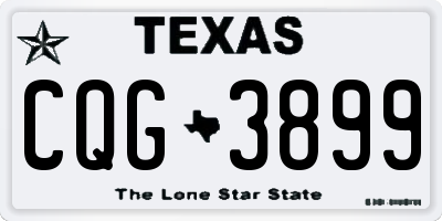 TX license plate CQG3899
