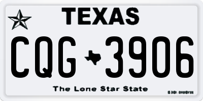 TX license plate CQG3906