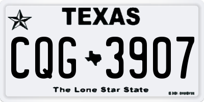 TX license plate CQG3907