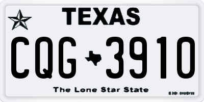 TX license plate CQG3910
