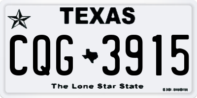 TX license plate CQG3915