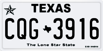 TX license plate CQG3916