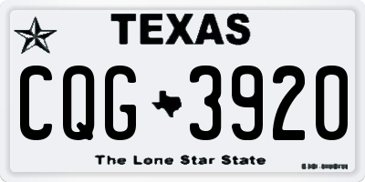 TX license plate CQG3920