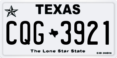 TX license plate CQG3921