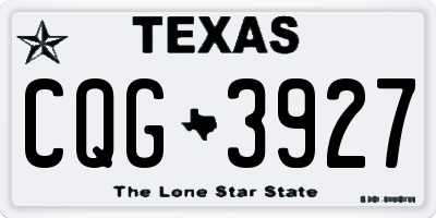 TX license plate CQG3927