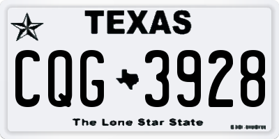TX license plate CQG3928