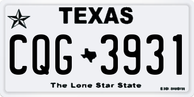 TX license plate CQG3931