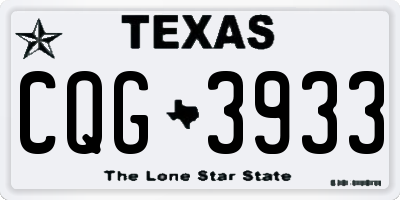 TX license plate CQG3933