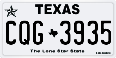 TX license plate CQG3935