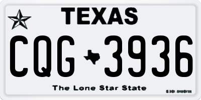 TX license plate CQG3936