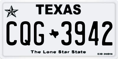 TX license plate CQG3942
