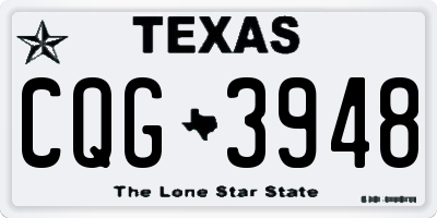 TX license plate CQG3948