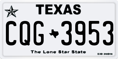 TX license plate CQG3953