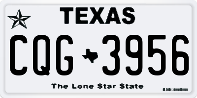 TX license plate CQG3956