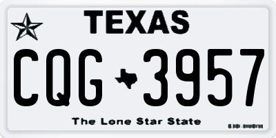 TX license plate CQG3957
