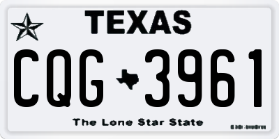 TX license plate CQG3961
