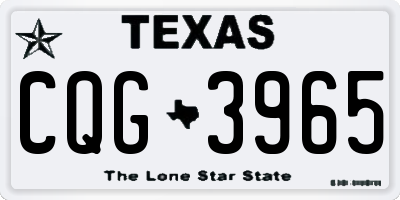 TX license plate CQG3965