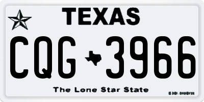 TX license plate CQG3966