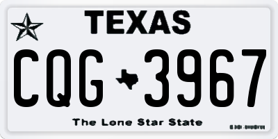TX license plate CQG3967
