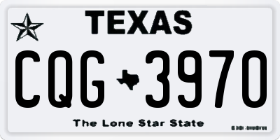 TX license plate CQG3970