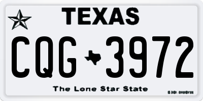 TX license plate CQG3972