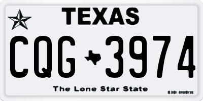 TX license plate CQG3974