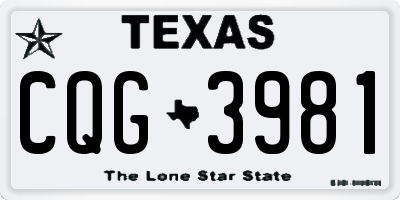 TX license plate CQG3981
