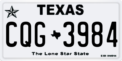 TX license plate CQG3984