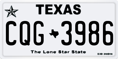 TX license plate CQG3986