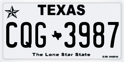 TX license plate CQG3987