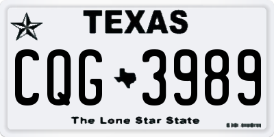 TX license plate CQG3989